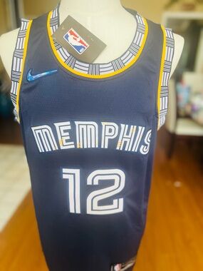 Nike Ja Morant Memphis Grizzlies #12 Navy Basketball Jersey